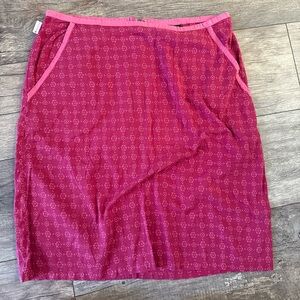 Polo by Ralph Lauren Pink and Red Knee-Length Pencil Skirt